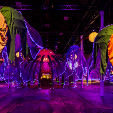 Rae-Yen Song 宋瑞渊, •~TUA~• 大眼 •~MAK~• (2025). Installation at Tramway, Glasgow. Photography by Neil Hannah.