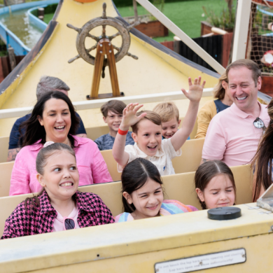 Children and their parents on a ride at Southport Adventure Coast