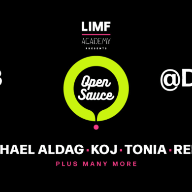 A black background with Open Sauce in white writing and 12-13 October