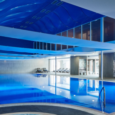 The swimming pool in Formby Hall Golf Resort and Spa