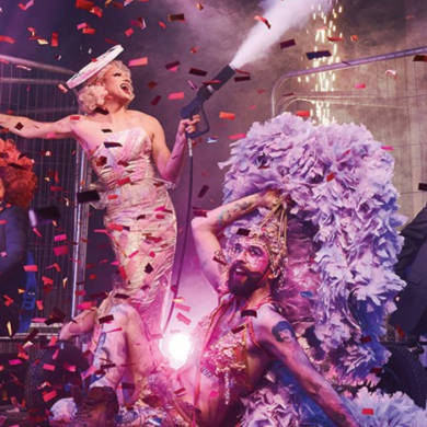 Four drag queens posing for a photo