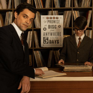 A photo on set from the film Midas Man.