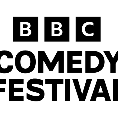 A logo for the BBC Comedy Festival in large black text.