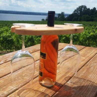 Maple bottle and Glass Display from Fish Woodworks