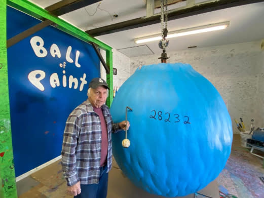 Michael Carmichael with World's Largest Ball of Paint