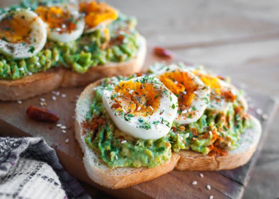 Eggs on avocado toast