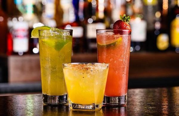 Three different margaritas available at Bar Louie located at Sugar Land Town Square.