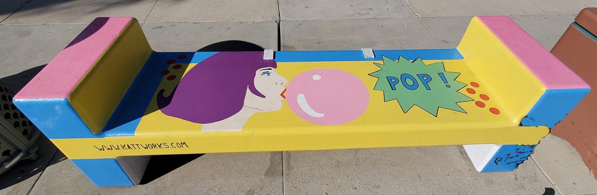 Palm Springs colorful bench