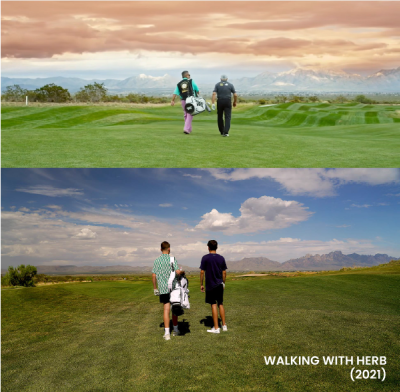 Walking with Herb split image