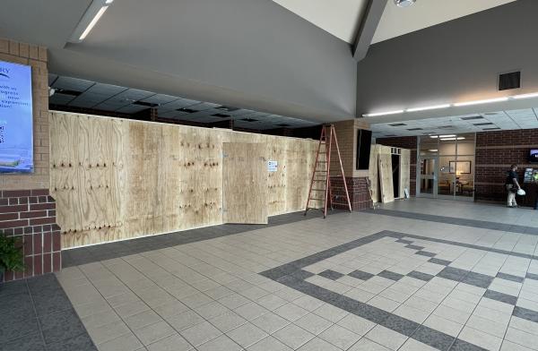 HMCC Renovation - Inside Wooden Wall - Catawba Rooms - May 2023