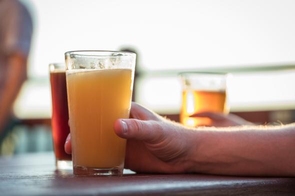 Two Goats beer glass