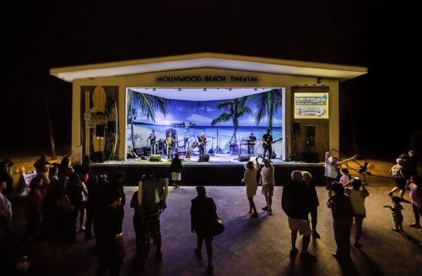 People dancing under the stars at the Hollywood Beach Theatre