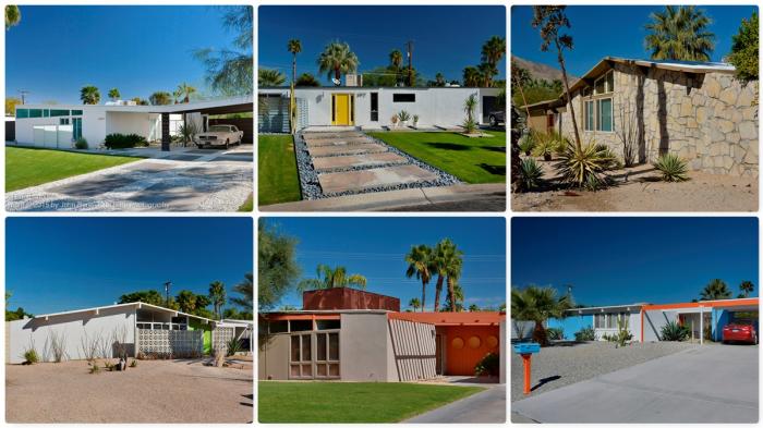 Six homes in the Racquet Club Road Estates neighborhood.