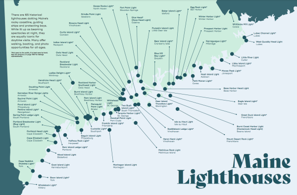 Maine Lighthouse Map