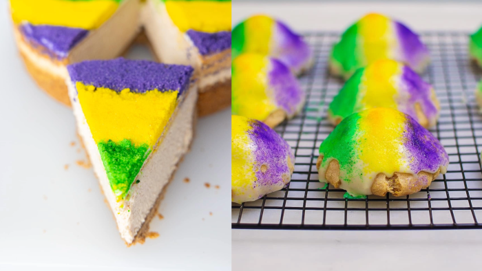 twanies king cake cheesecake and cookie
