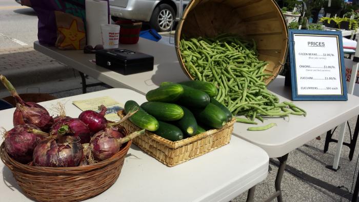 Summer produce at the Morgan County Farmers Market.