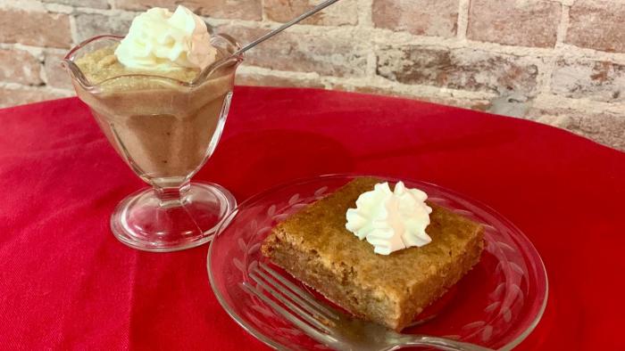 Find both popular styles of persimmon pudding, available seasonally at the Martinsville Candy Kitchen.