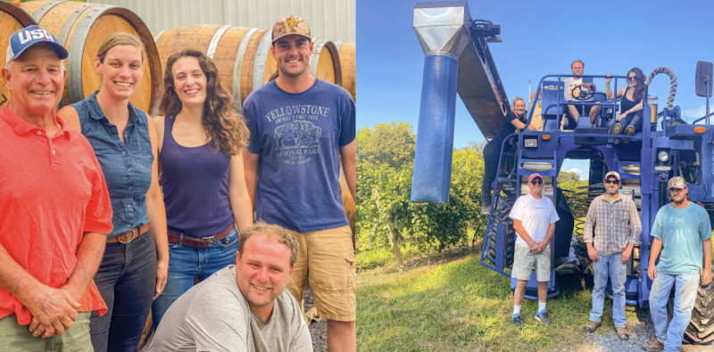 Julia and Emily alongside the Hosmer team. Photos provided by the winery.