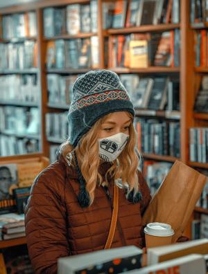 Woman shopping in a bookstore