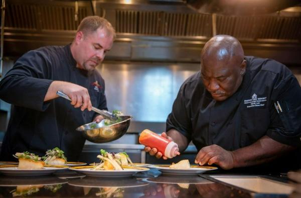French Lick Resort chefs plating food