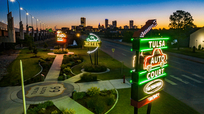Cyrus Avery Centennial Plaza & Route 66 Neon Sign Park