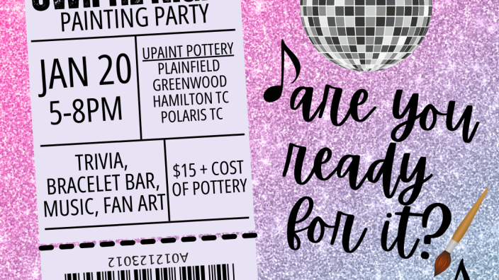 Swiftie Pottery Painting Night – Saturday August 19 – Painted Pot