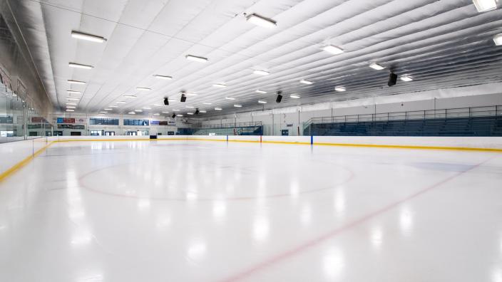 Exterior view of Dennis M. Lynch Arena in Pawtucket, Rhode Island