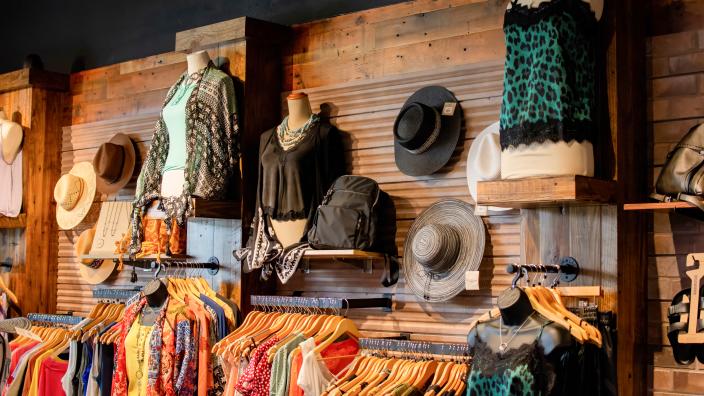 Rustic clothing boutique store