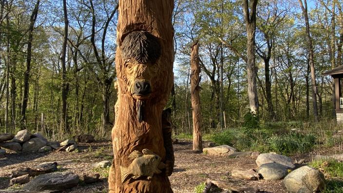 Clegg Memorial Gardens Wooden Sculptures