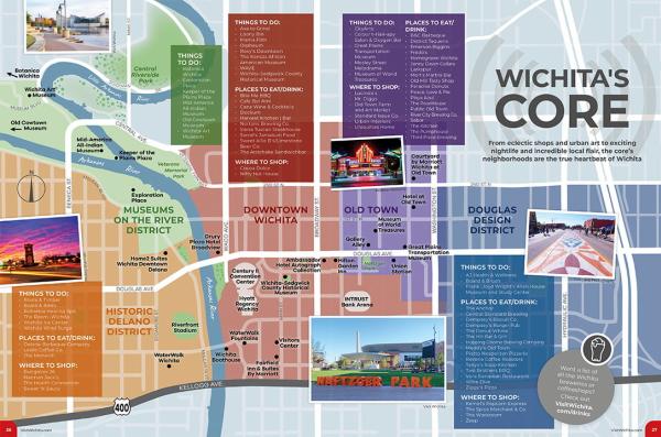 Wichita's Core Page from 2021 Visitors Guide