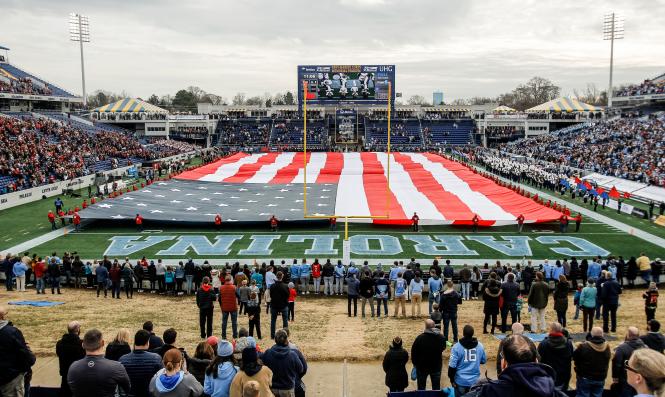Navy Marine Corps Stadium field on game day at Military Bowl 2019