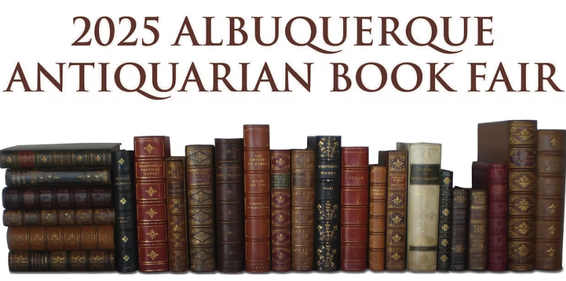 Promo image for the 2025 Albuquerque Antiquarian Book Fair