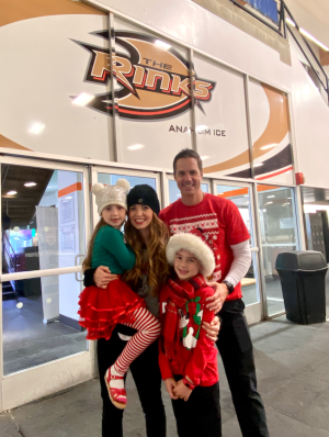 Image of a family of four at The Rinks Anaheim ICE