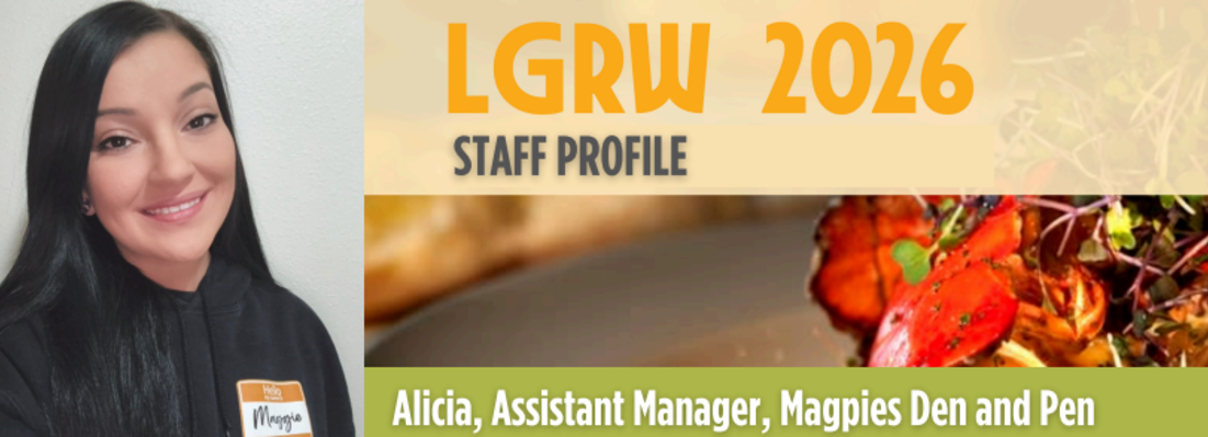 Header image for the Lake Geneva Restaurant Week staff spotlight page about the Assistant Manager at Magpies Den and Pen.