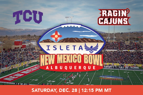 A promo graphic for the 2024 New Mexico Bowl.