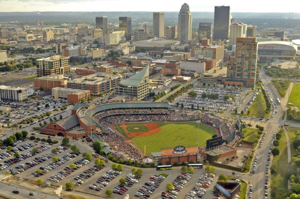 Aerial view of Louisville Slugger Field