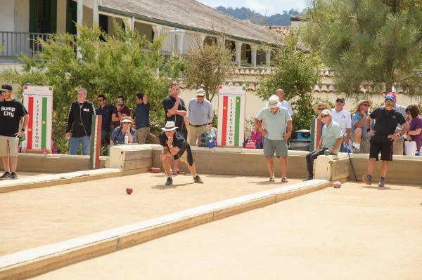 People Playing bocce at Festa Italia In Monterey, CA