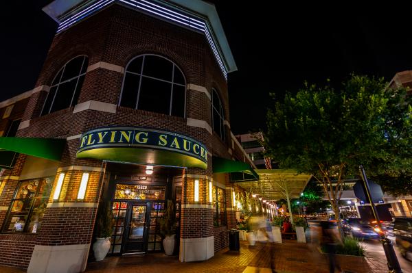 Entrance of Flying Saucer at night