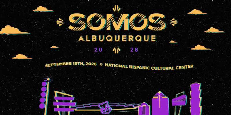 A graphic advertising the 2026 SOMOS Albuquerque festival.