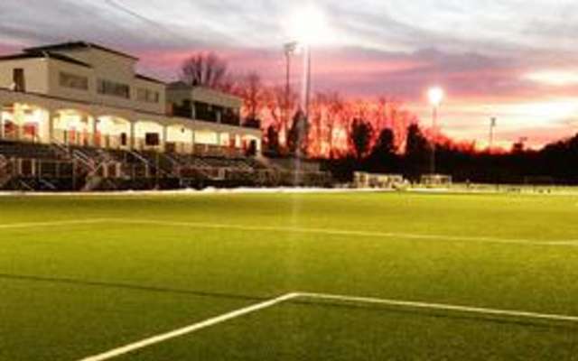 Sports facility with landscaped grounds