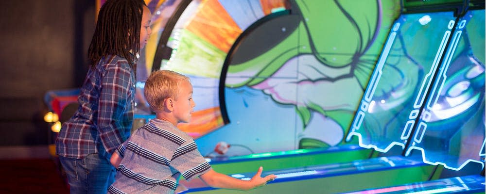 Children play in the arcade at Andy B's Family Entertainment Center