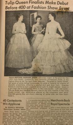 Albany Institute: Tulip Queen Ballgowns Newspaper Clipping