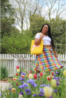 Woman in Tulip Gardens