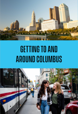 Cover of Transportation Guide says "Getting To and Around Columbus"