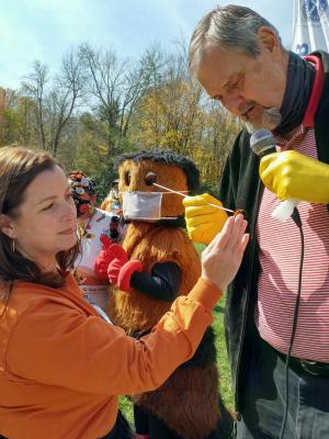 Tommy Burleson assesses the winning woolly worm for winter forecast