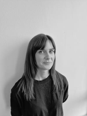 A black and white photograph of Emily Clixby, Hull Music Board member.