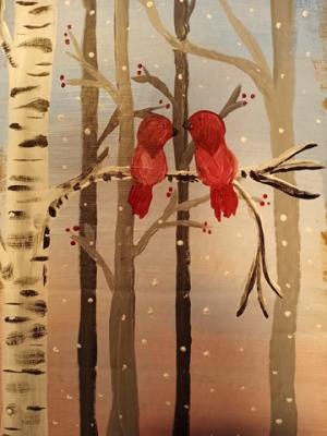 Cabin Fever Sip & Paint on Slate event