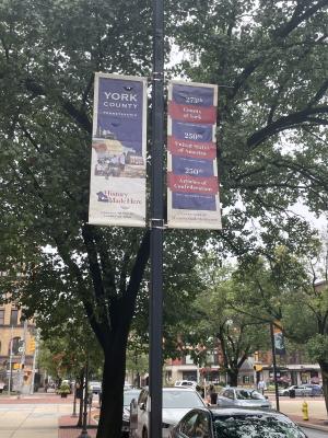 combined anniversary pole banners