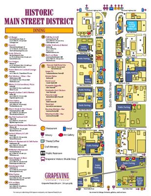 Map of Grapevine's Historic Main Street District
