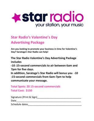 Star Radio 15-second package